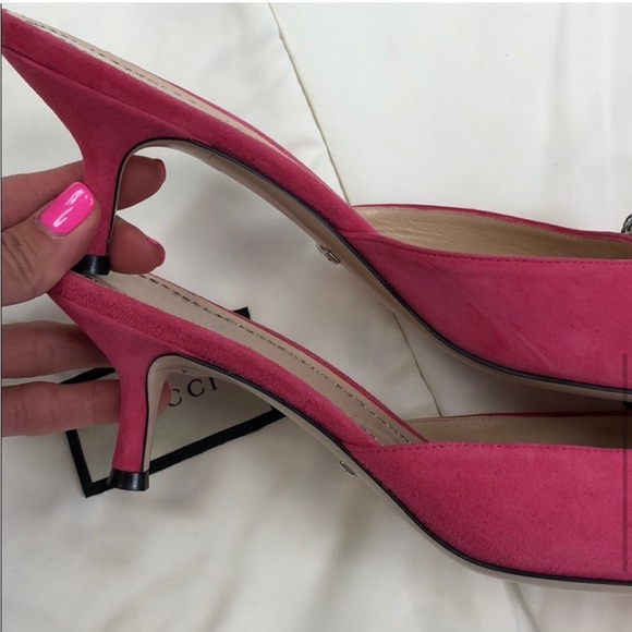 Gucci Dionysus Suede Kitten Mule Pumps - Picture 6 of 8